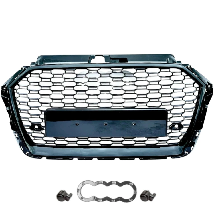 Atrapa zderzaka grill AUDI A3 8V Lift 16-20R RS LOOK PDC CZARNY POŁYSK