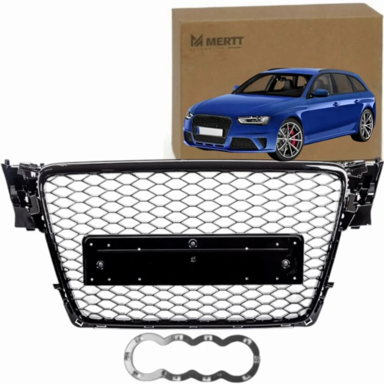 Atrapa zderzaka grill AUDI A4 B8 LIFT 11-16R plaster miodu CZARNY POŁYSK