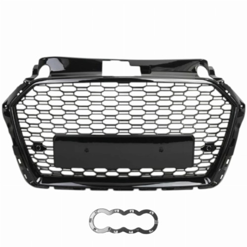 AUDI A3 8V 2016-2020 ATRAPA GRILL PRZÓD RS look PLASTER MIODU czarny połysk