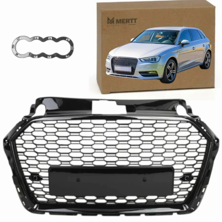 AUDI A3 8V 2016-2020 ATRAPA GRILL PRZÓD RS look PLASTER MIODU czarny połysk
