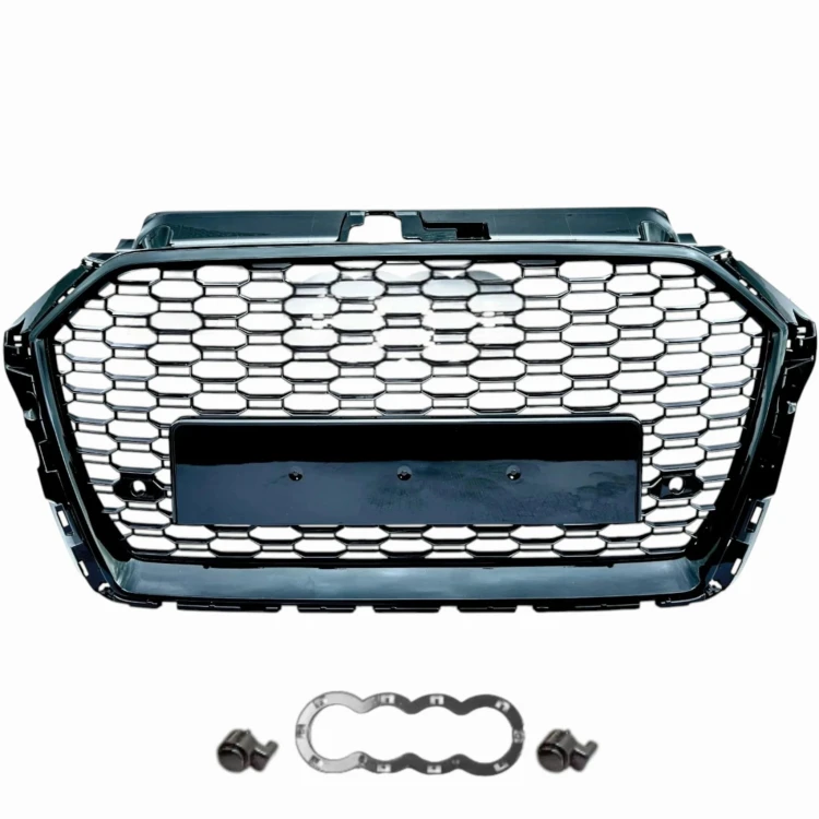 AUDI A3 8V 2016-2020 ATRAPA GRILL PRZÓD RS look PLASTER MIODU czarny połysk
