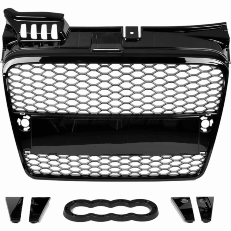 Atrapa zderzaka grill AUDI A4 B7 04-07 plaster miodu CZARNY POŁYSK RS LOOK