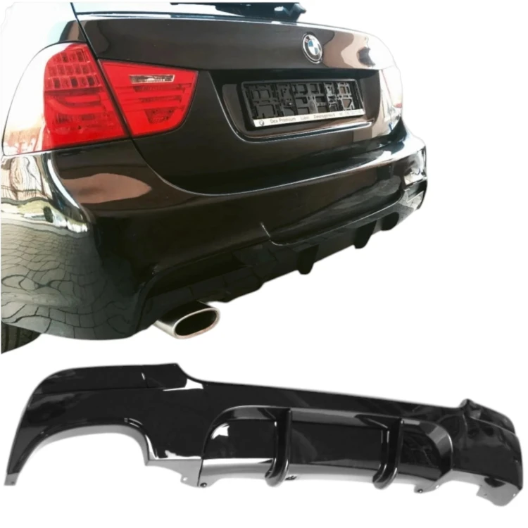 BMW E90 E91 04-12 SPOILER TYLNY ZDERZAKA M PAKIET 2004-2012 CZARNY POŁYSK