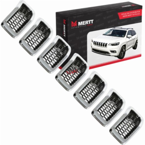 WKŁADKI KRATKI ATRAPY GRILL PRZÓD 6FM74SZ0AB CHROM JEEP CHEROKEE V KL 18-23