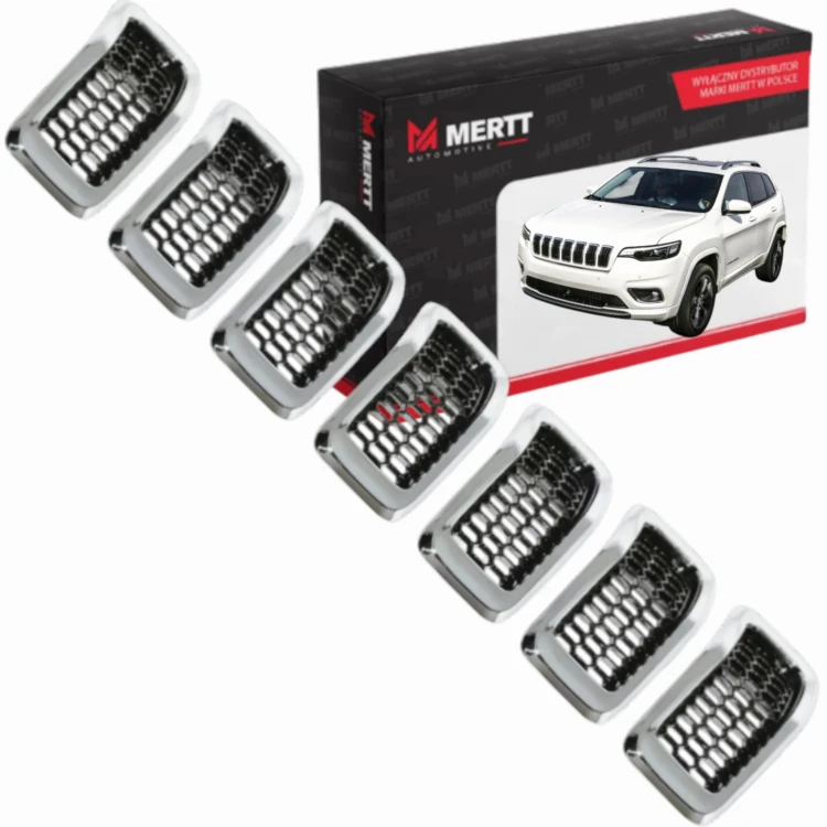 WKŁADKI KRATKI ATRAPY GRILL PRZÓD 6FM74SZ0AB CHROM JEEP CHEROKEE V KL 18-23