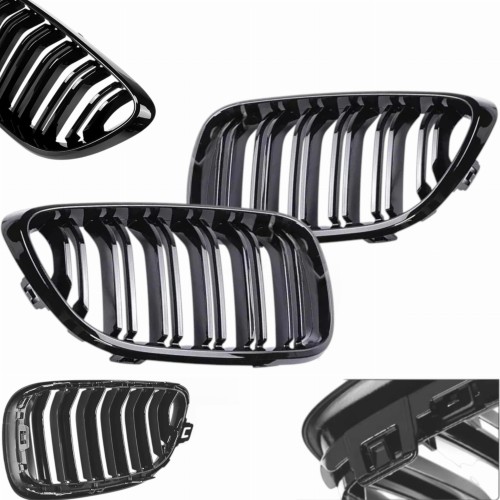 ATRAPA GRILL NERKI kratka BMW 2 F21 F22 M2 F82 czarny połysk 2013+