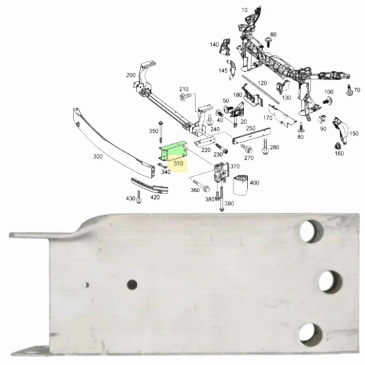 MERCEDES C117 W156 W246 W176 STREFA ZGNIOTU WZMOCNIENIE LEWA 2466200195