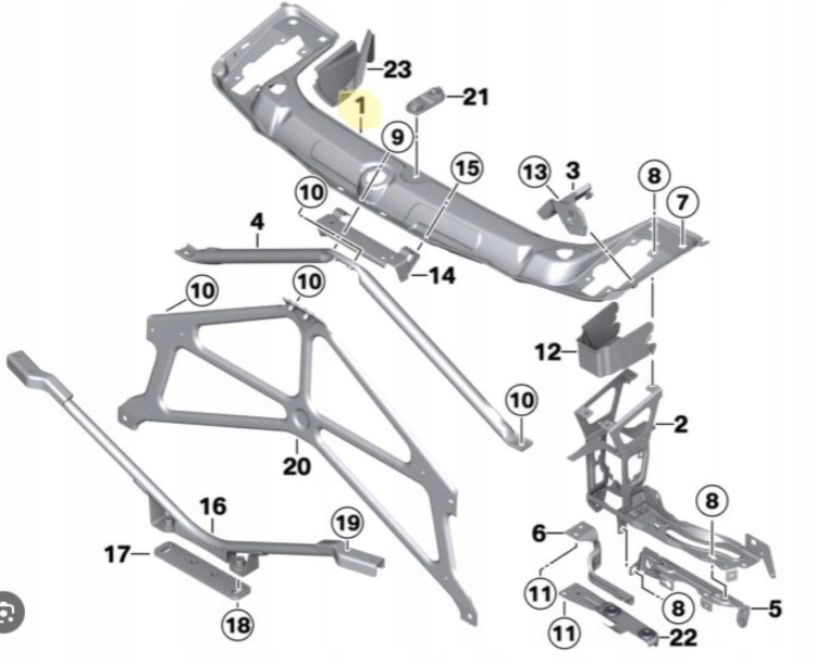WZMOCNIENIE CZOŁOWE – BMW 2 3 F30/ F20 - 51647245786