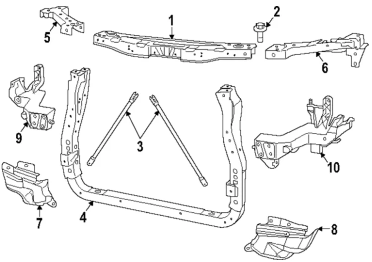 ŚLIZG POD LAMPĘ PRAWY mocowanie pas przedni JEEP GRAND CHEROKEE WK2 14-21