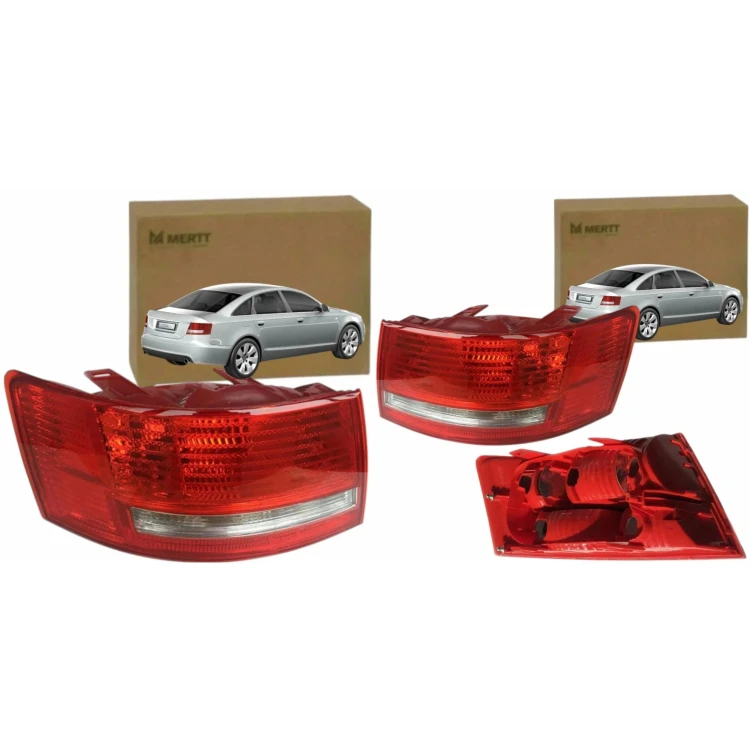NOWE LAMPY TYLNE P21W + PY21W SEDAN KOMPLET AUDI A6 C6 2004-2008 LEWA PRAWA