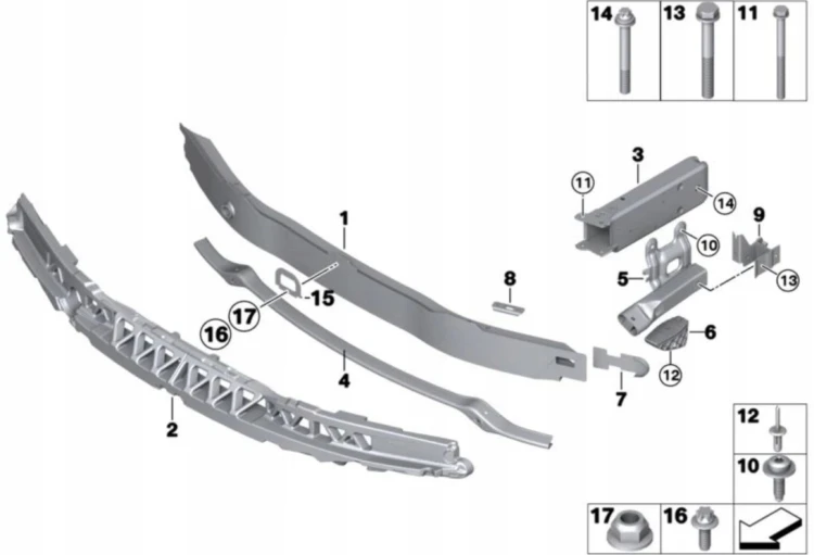 BMW 1 F20 F21 2 F22 F23 3 F30 F31 WSPORNIK CHŁODNIC PRAWY stopka adapter