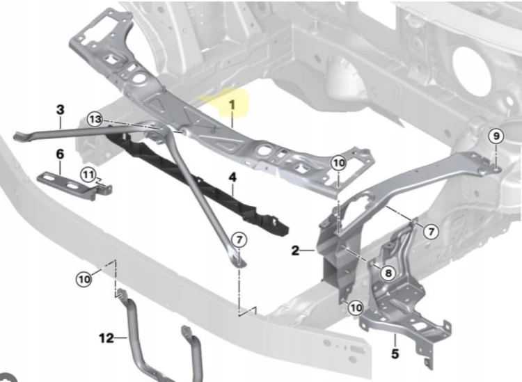 WZMOCNIENIE góra pas osłona złącze belka BMW X1 F48 X2 F39 F45 F46 MINI F54