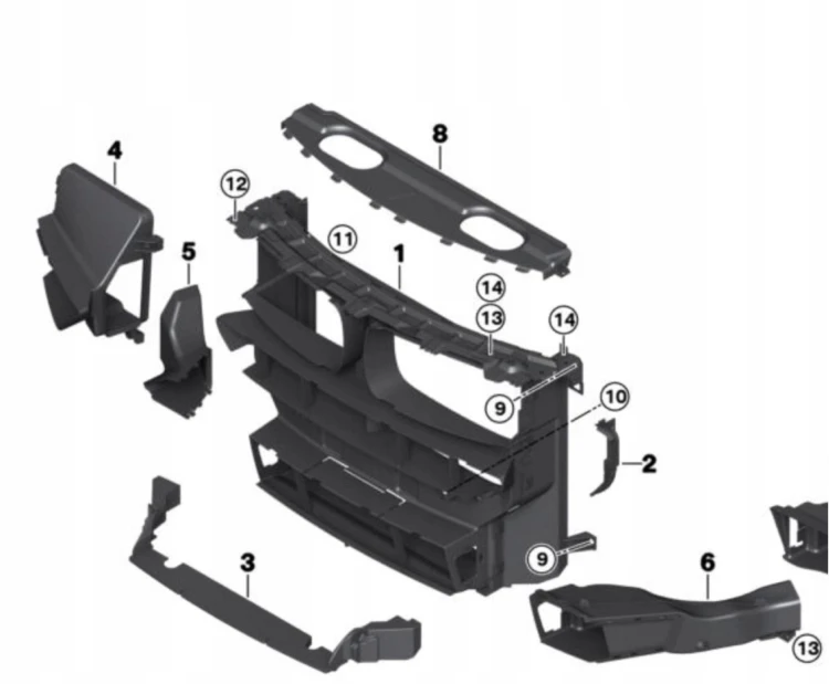 BMW X5 F15 X6 F16 NOWA POKRYWA KANAŁU GÓRA PASA ZAŚLEPKA chłodnic zderzaka