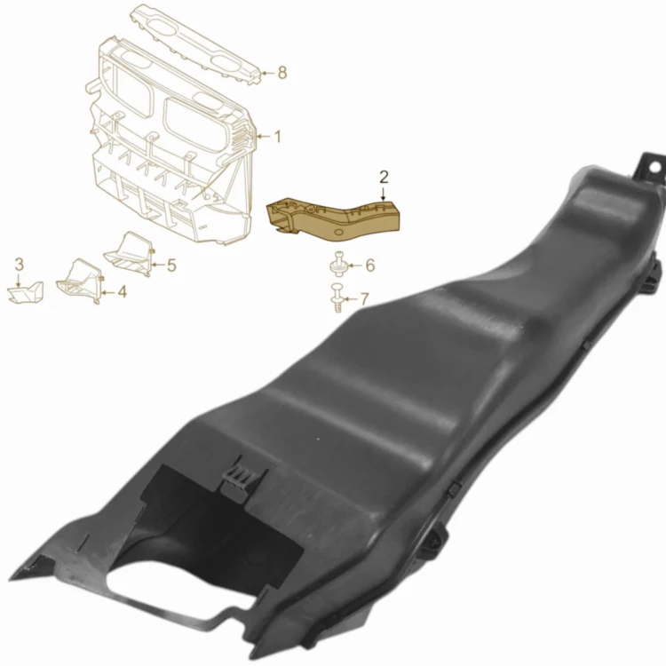 BMW X5 F15 F16 2013- WLOT KANAŁ POWIETRZA NA TARCZE TUNEL PRAWY 51747343804