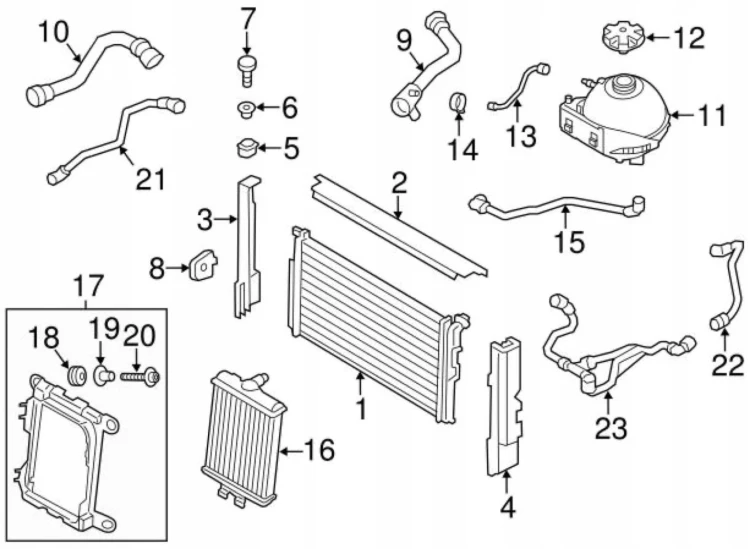 OBUDOWA CHŁODNIC GÓRNA – F20 / F30 - 17117600543