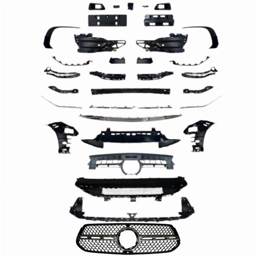 ZESTAW BODYKIT ZADERZAK PRZEDNI ATRAPY CHROM MERCEDES W167 23+ LIFT LCI