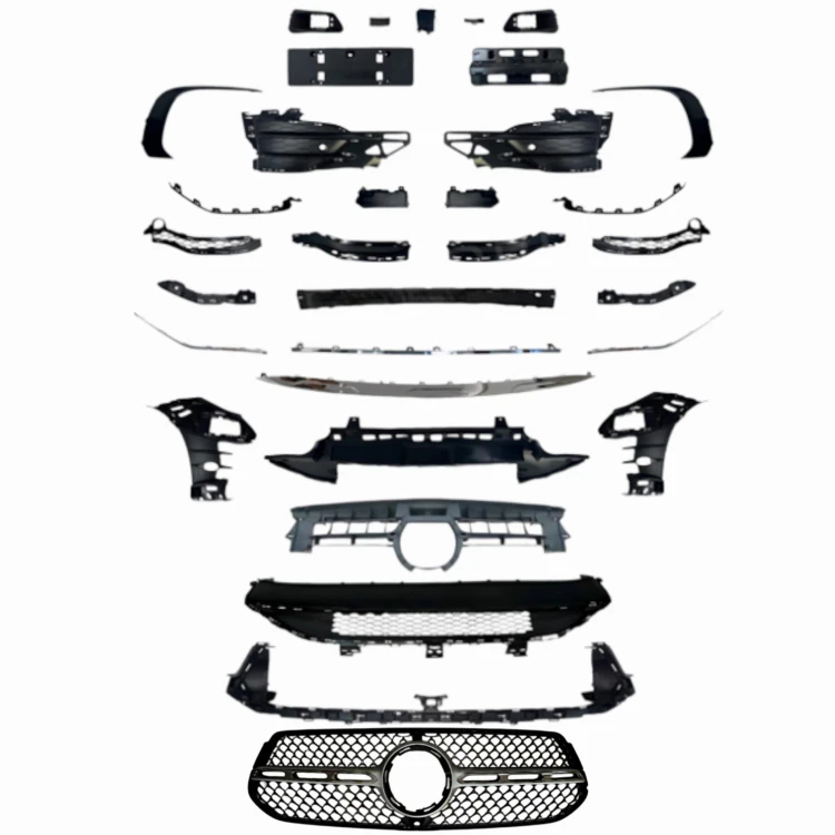 ZESTAW BODYKIT ZADERZAK PRZEDNI ATRAPY CHROM MERCEDES W167 23+ LIFT LCI