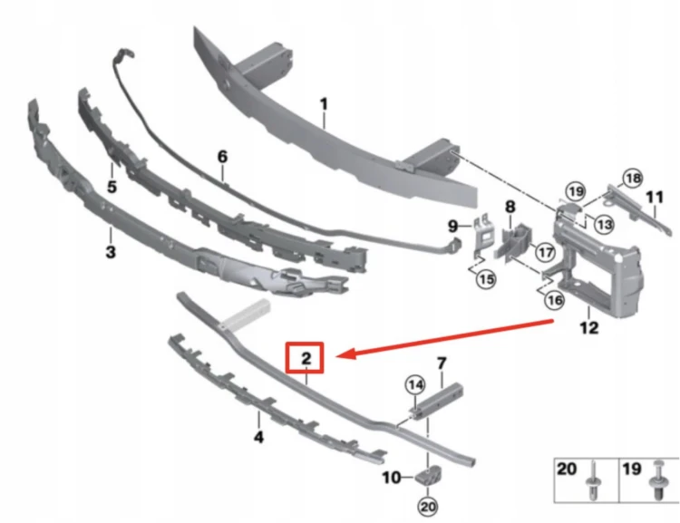 BELKA DOLNA PRZÓD –BMW 3 G20 (M PAKIET) - 51118079669