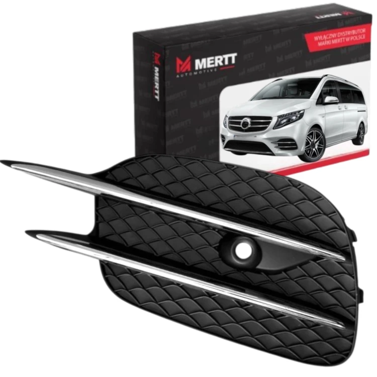 MERCEDES V-KLASA W447 AMG 2014-2025 Kratka zderzaka atrapa LEWA srebrna