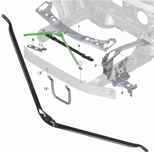 Wspornik V pas przedni wzmocnienie BMW F48 F39 F45 F46 51647434549