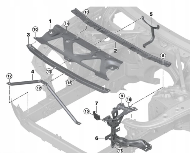 WZMOCNIENIE CZOŁOWE pas górny osłona blacha BMW 6 G32 7 G11 G12 51647357207