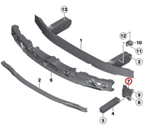 UCHWYT BELKI LEWY – BMW 5 F10 F11 - 51117186513