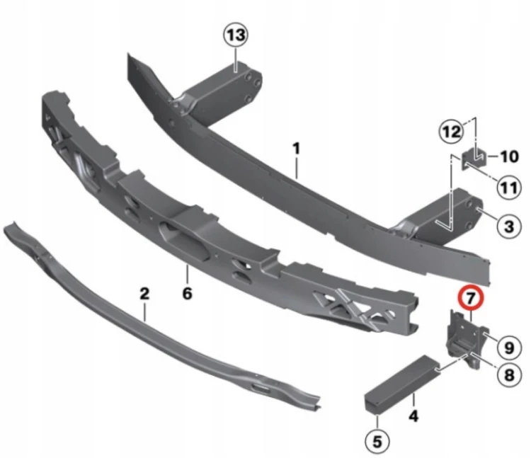 UCHWYT BELKI LEWY – BMW 5 F10 F11 - 51117186513