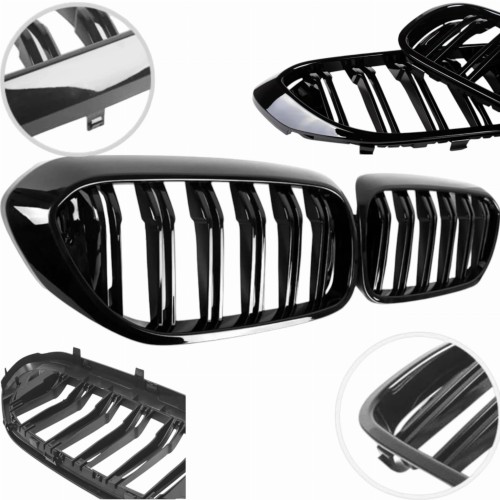GRILL NERKI ATRAPA KRATKA do BMW G30 G31 M5 M PAKIET czarny połysk 17-20