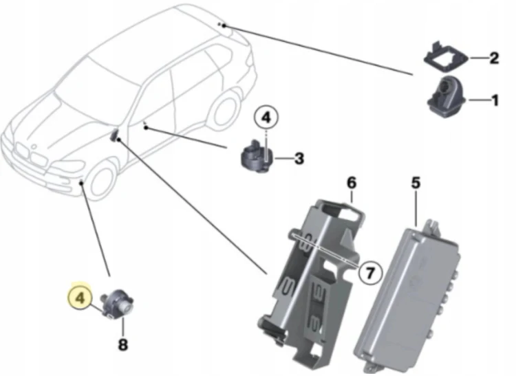 KAMERA ZDERZAKA PRZOD LEWA przednia boczna BMW 5 F10 F11 F06 F12 F01 F02