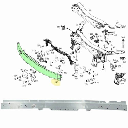 MERCEDES W213 W253 2015- BELKA WZMOCNIENIE ZDERZAK PRZEDNI A2136201700