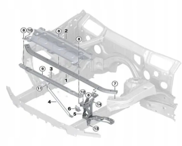 WZMOCNIENIE CZOŁOWE – BMW X3 X4 G01/ G02 - 51647400110