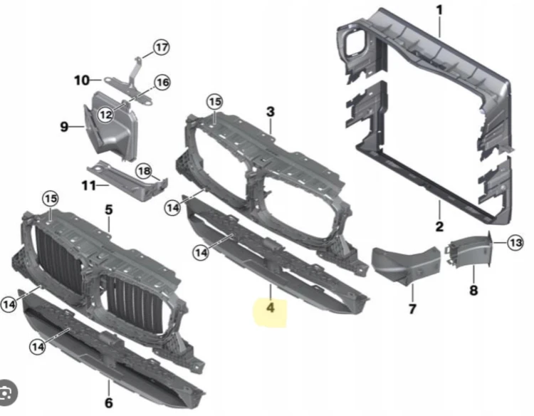 KIEROWNICA WLOT KANAŁ POWIETRZA DOLNY BMW X3 X4 G01 G02 51647397473