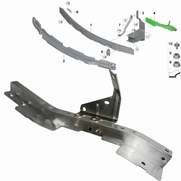 OKULAR WSPORNIK LEWY LAMPY pas przedni 51647294491 BMW X5 F15 X6 F16 13-18