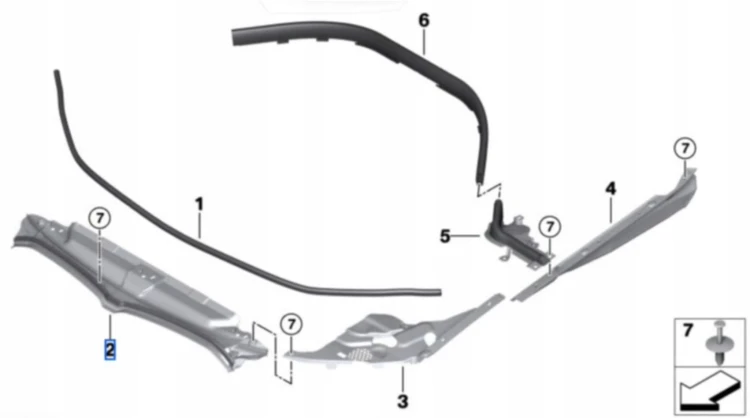 BMW 3 G20 G21 G28 17- Maskownica Uszczelka Grilla Góra Pasa Osłona Chłodnic