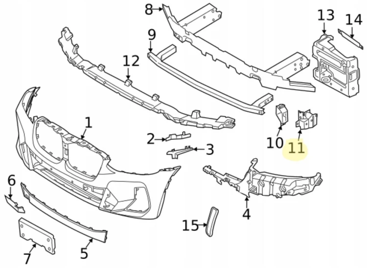 BMW X3 G01 X4 G02 UCHWYT CHŁODNIC ADAPTER WSPORNIK MOCOWANIE LEWY 7399965