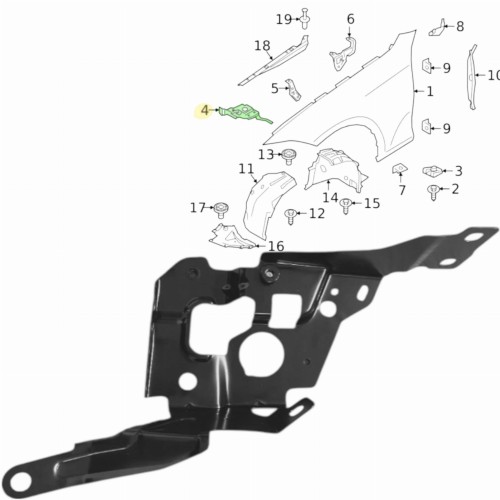 WSPORNIK mocowanie błotnika PRAWE ślizg BMW 3 G20 G21 17+ 41008494438