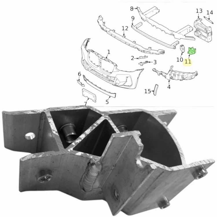 MOCOWANIE CHŁODNIC PRAWE – G01 / G02 - 51117399966