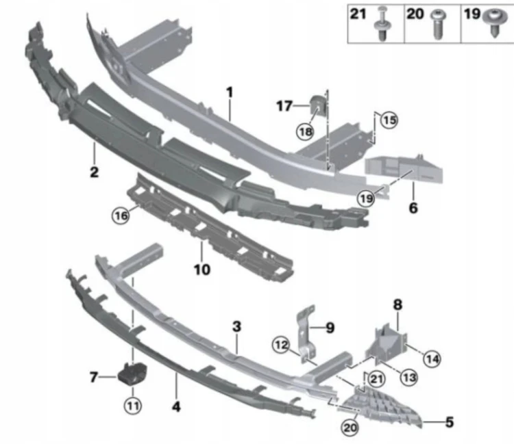 BELKA PRZEDNIA DOLNA zderzaka wzmocnienie wspornik BMW 5 G30 G31 7385290