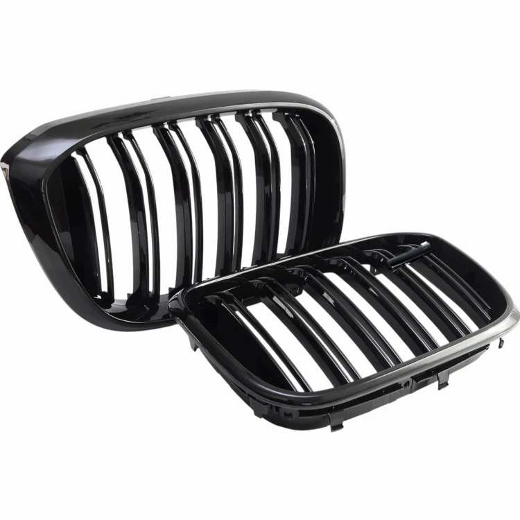 Atrapa Nerki Grill chłodnicy przedni Czarny Połysk 2szt BMW X3 G01 X4 G02