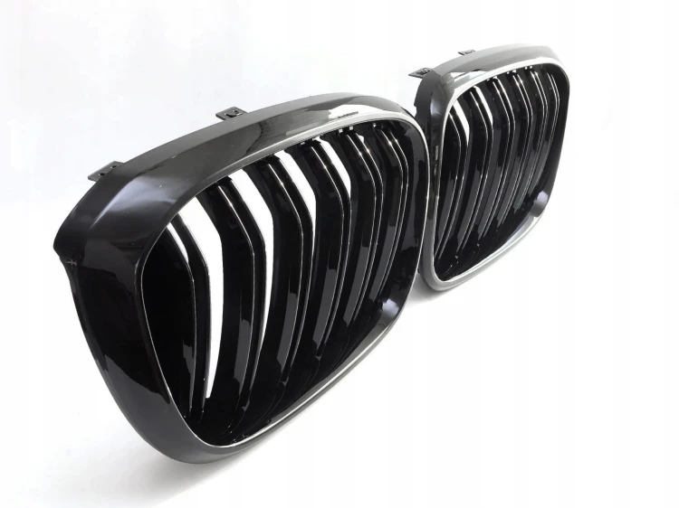 Atrapa Nerki Grill chłodnicy przedni Czarny Połysk 2szt BMW X3 G01 X4 G02