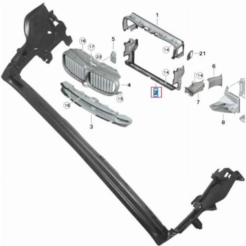 BMW 5 G30 G31 KIEROWNICA POWIETRZA DOLNA wlot kanał pas przedni 51747383846