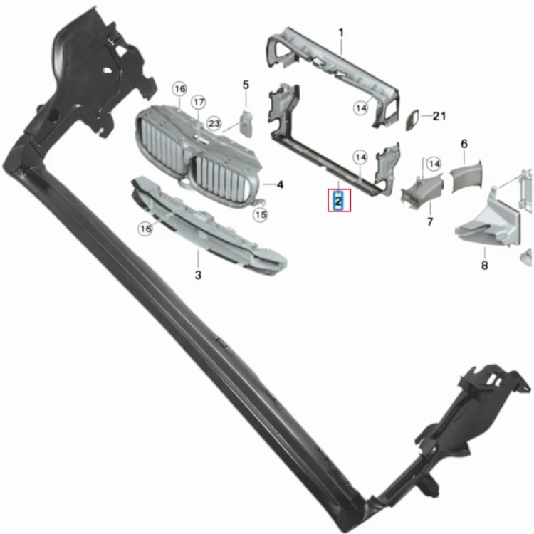 BMW 5 G30 G31 KIEROWNICA POWIETRZA DOLNA wlot kanał pas przedni 51747383846