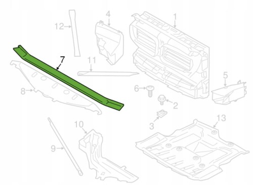 BELKA GÓRNA CZOŁOWA wzmocnienie BMW 5 6 F10 F11 F06 - 51647200690