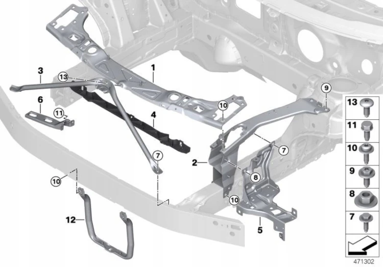 WSPORNIK LEWY mocowanie okular BMW F39 F45 F48 MINI 51647426633