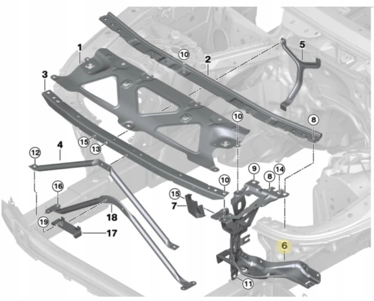 OKULAR wspornik mocowanie LAMPY PRAWY BMW G11 G12 G32 51647357214