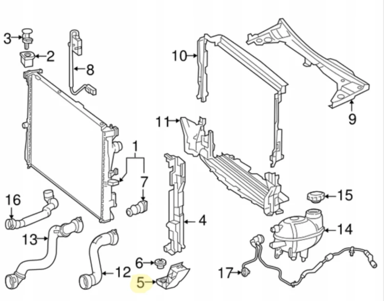 MOCOWANIE CHŁODNIC PRAWE MERCEDES W205 2014-2021 A2055014220
