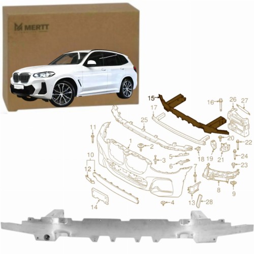 BELKA ZDERZAKA pas PRZEDNI wzmocnienie BMW X3 G01 X4 G02 2017- 51117399911