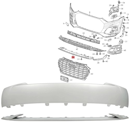 SPOILER ZDERZAKA PRZÓD WARGA LISTWA DEKOR AUDI Q5 80A LIFT S-LINE 2020-