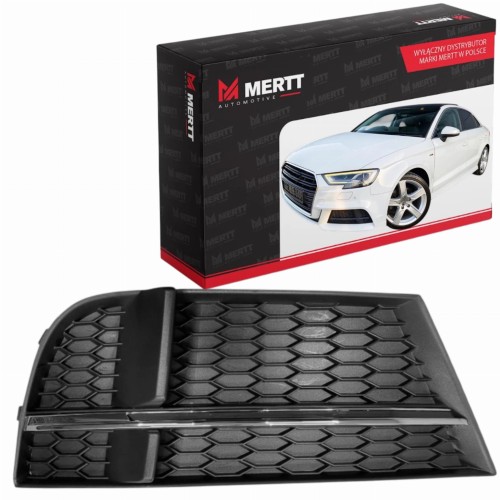 ATRAPA zderzaka LEWA kratka CZARNA zaślepka AUDI A3 8V 16-20 S LINE lifting