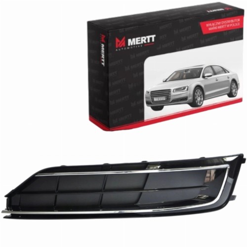 KRATKA ATRAPA zaślepka przednia LEWA CZARNA AUDI A8 D4 2013-2018 LCI